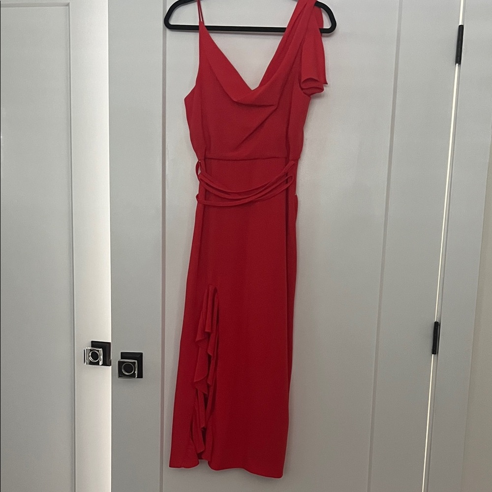 Cinq à Sept One Shoulder Red Dress